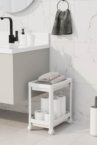 Minihome 2 Katlı Tekerlekli Düzenleyici Raf, Banyo Dolabı, Mutfak Tezgah Ve Evye Altı Diğer