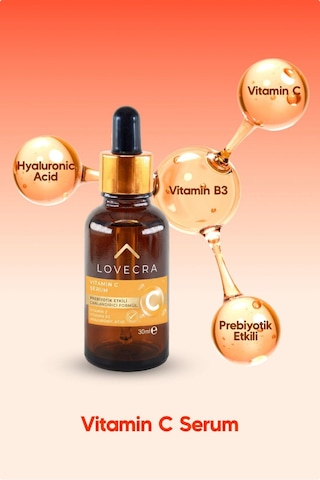 Vitamin C Serum B3 Vitamini Hyaluronic Acid Aydınlatıcı Nemlendirici Günlük Cilt Serumu 30 Ml