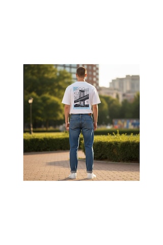 Urbantrendstore Unisex Casual Sade Basic Yazlık Beyaz Tshirt Oversize Fit Rahat Geniş Salaş T-shirt Günlük Tişört Beyaz