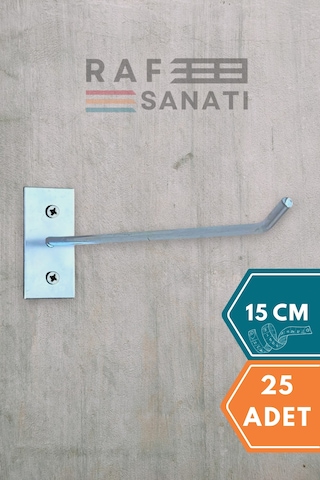 25 Adet Duvar Kancası 15 Cm Duvar Ve Suntaya Monte Askı Galvaniz