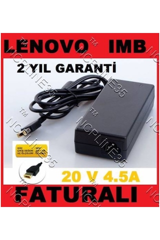 Lenovo Ibm 20V 4.5A Usb Kare Uç Notebook Adaptör Şarj Aleti A++
