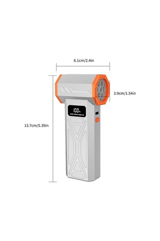 Fochsia Aicevoos Şarj Edilebilir Yüksek Hız Turbo Jet Fan Vakum Aksesuarlı Gri Toz Kar Temizleme Bilgisayar Araç Kamp