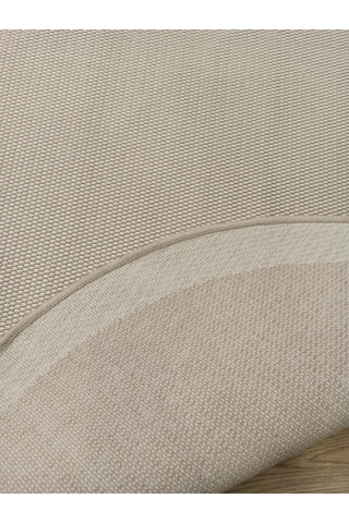 Çam Halı Sisal 9327 Bej / Krem Bordürlü Daire Jüt Sisal Kilim