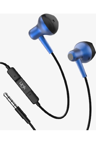 Süper Bass Kablolu Kulaklık , H677 Mavi Mikrofonlu Metal Kablolu Kulaklık , Premiu Diğer