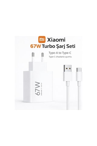 Xiaomi Redmi Note 11 Pro 67w Turbo Hızlı Şarj Seti Adaptör + Type-c Kablo A