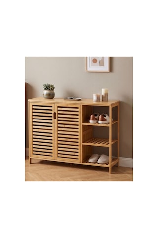 Yıldıray Metal Bambu Çift Kapaklı 3 Katlı Çok Amaçlı Organizer Yld-008 Bej