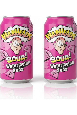 Warheads Sour Watermelon Soda - Ekşi Karpuz Aromalı Gazlı İçecek 330ml 2 Adet