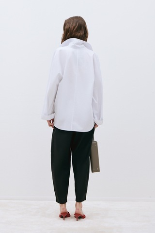 Suud Collection Beyaz Klara Yıkamalı Poplin Gömlek