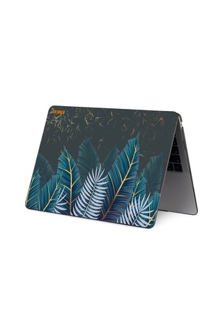 Macbook Pro 16" A2485 Desenli Koruyucu Laptop Kılıfı Palmiye Yaprakları