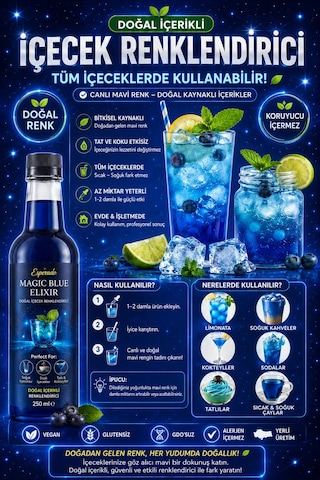 Magic Blue Elixir Renklendirici Şurup 750 Ml