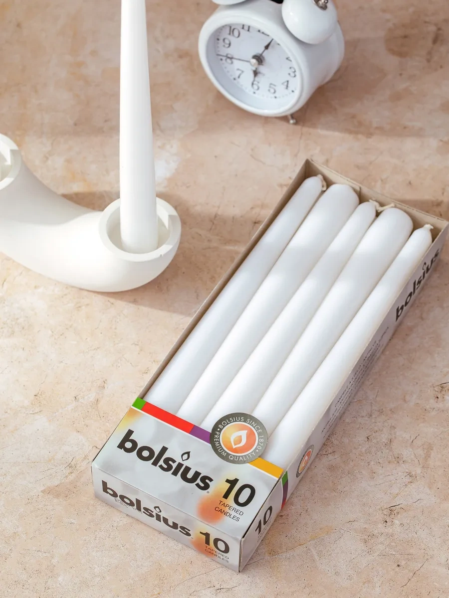 Bolsıus Ev İçin Antik Uzun Mum Seti 210293920 Beyaz