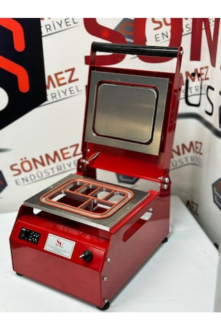 Sönmez Manuel 6 Bölmeli Kahvaltı Tabağı Kapatma Makinesi Red