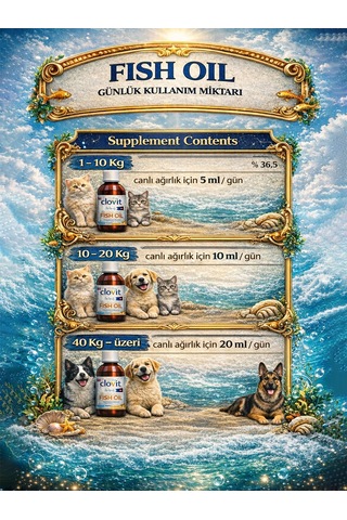 Clovit Köpek Somon Balık Yağı 200 Ml Omega 3 & 6 Epa Dha İçeren Takviye