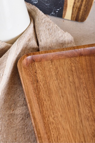 Akasya Dikdörtgen Tepsi 34x21 Cm Kahverengı Kahverengi