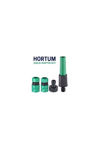 4'lü Hortum Ucu Bağlantı Ve Başlık Seti - Yeşil