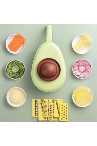 Altı-in-bir Çok Fonksiyonlu Mandolin Dilimleyici Patates İpek Rendesi Dilimleyici Sarı