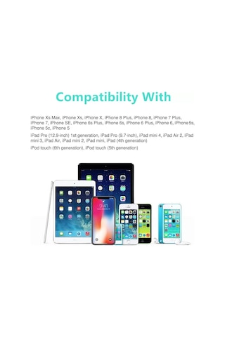Ats İphone Uyumlu İpad İpod Lightning 2.4a Hızlı Şarj Kablosu Ve Data Kablosu 1
