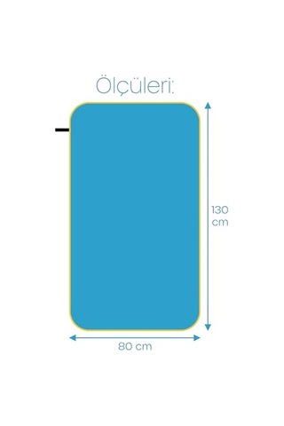 Unisex Mikrofiber Plaj Havlusu 80x130 Cm Yumuşak Dokulu Deniz Banyo Sporcu Havlusu Large Boy Turkuaz Açık Bej