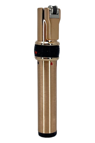 Zenit Tek Torch Jet Alev Metal Çakmak - Altın Rengi Sarı