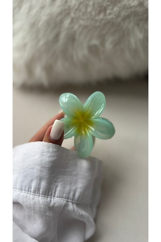 Lotus Mandal Toka Mandal Saç Tokası Kadın Saç Tokası - Aksesuarı Sarı - Yeşil