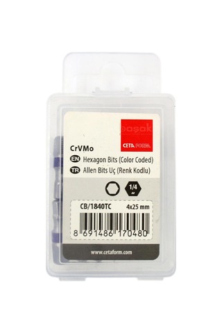 Ceta Form 4 X 25 Mm Allen Bits Uç Renk Kodlu Cb/1840tc
