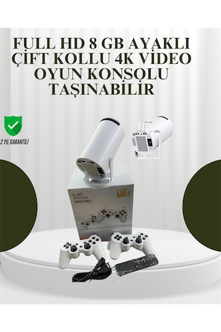 Portatif 4k Projeksiyon - 4.000 Uygulama, Kablosuz Yansıtma Ve Bluetooth 5.0