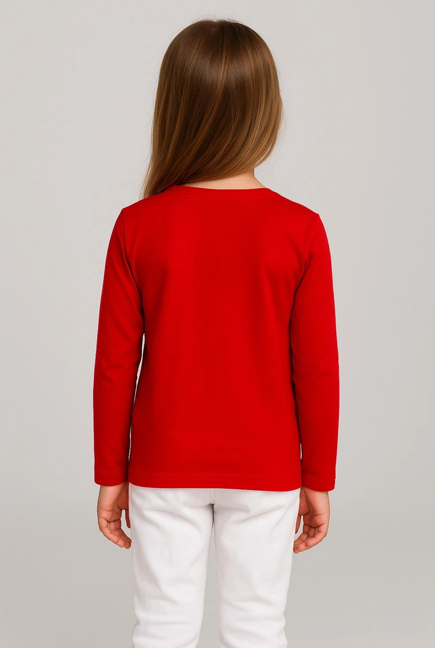 Gala Atatürk Baskılı Uzunkol Ünisex Çocuk Tişört Kırmızı