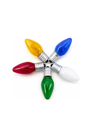 50 Adet Mix Renkli Gece Lambası Ampul E14 - 10w C7 5468 Çok Renkli
