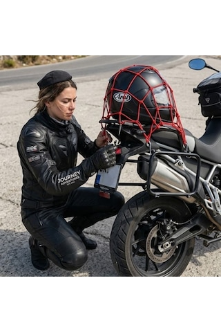 Kask Buffer Esnek Motosiklet Kask Ve Bagaj Filesi Kask Sabitleyici Plastik Kancalı Taşıma Ağı 35x35 Cm
