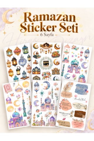 Hiras Dizayn Ramazan Ve İslami Temalı Sticker Seti 6 Sayfa Çok Renkli