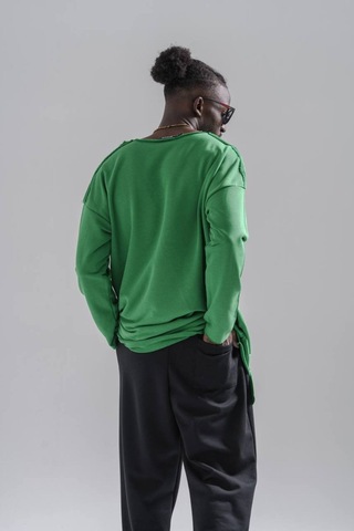 Yeşil Asimetrik Sweatshirt Yeşil