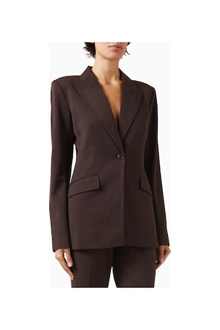 Good American Sculpted Blazer, Kadın Zarif Bel Kesimli - Modern Şık Ceket Kahverengi