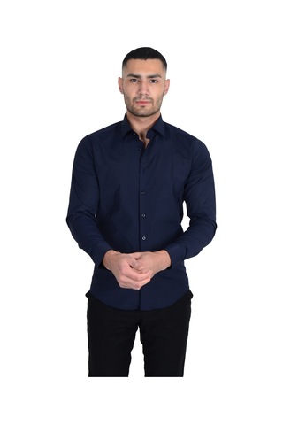 Erkek Standart Yaka Ligralı Slimfit Gömlek 001