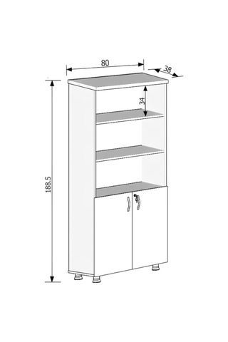 Modüler Dünyası Kapaklı Kitaplık Dosya Dolabı Beyaz - 80X38X188 Beyaz