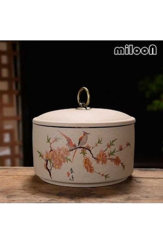 Pazly Seramik Çay Caddy Büyük Mutfak Gıda Mühürlü Depolama Tankı Taşınabilir Seyahat Ambalaj Kutusu Teneke Baharat Kavanoz B 13.5x10cm Diğer