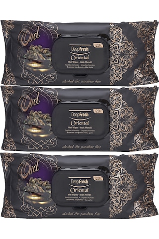 Deep Fresh Oriental Islak Mendil Oud 3'Lü Paket 360 Yaprak