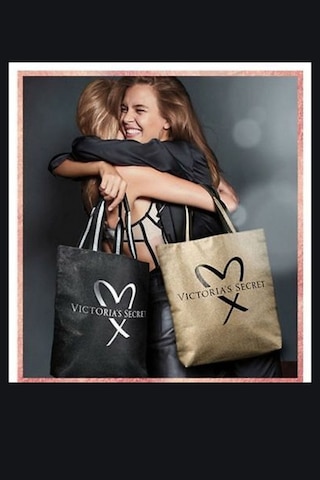 Victoria's Secret Vs Official Fashion Show Glamour Glitter Gold Tote With Heart Logo Altın