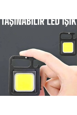 800 Lümen Şarjlı Led Kamp Feneri 3 Işık Modlu Manyetik Anahtarlık Ve Şişe Açacaklı