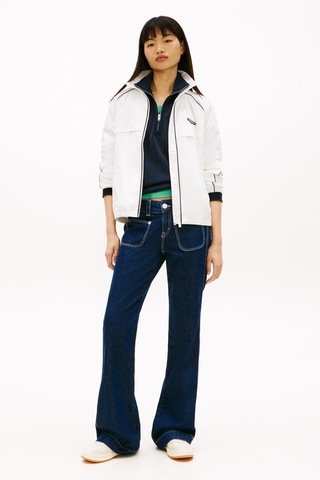 Tommy Hilfiger Tjw Kadın Piping Nylon Track Beyaz Rüzgarlık-ceket-13669 Beyaz