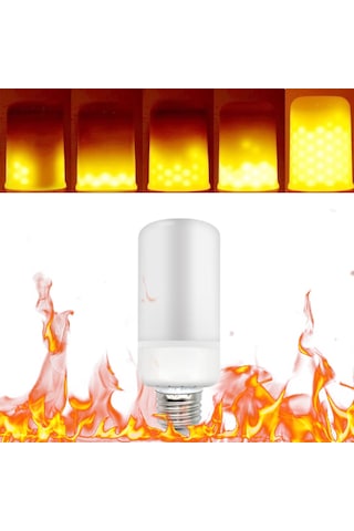 Reedark Led Alev Işık Ampülü - 3 Modlu Tatlı Alev, Sürekli Aydınlatma, Solunum - 99 Ledli Dekoratif Işık Kaynağı - E26/e27 Uyumlu - 1800-2000k Isı Tonu