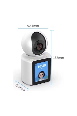 1080p Wifi Ip Güvenlik Kamerası, Ekranlı, İki Yönlü Ses, Hareket Algılama, Gece Görüşü