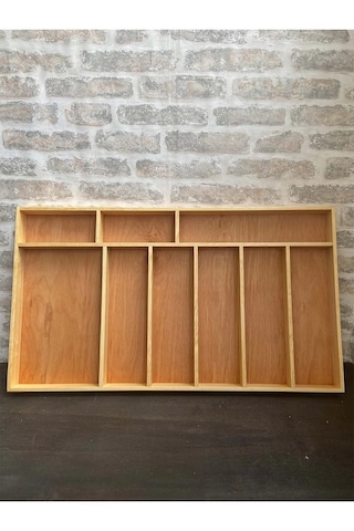 80x45 Cm Masif Ahşap Çekmece İçi Kepçe Maşa Ve Servis Gereçleri Düzenleyici Organizer