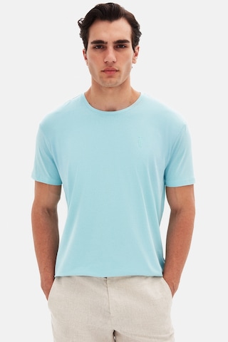 Twn Slim Fit Aqua Düz Kabartma Baskılı T-shirt 4ec148551753m Aqua