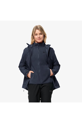 Jack Wolfskin Moonrise 3in1 Kadın Lacivert Outdoor Ceket - 1115621