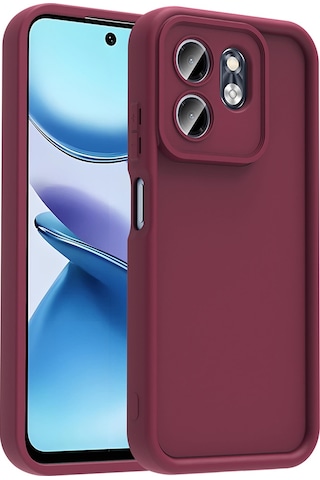 İnfinix Smart 9 Kılıf Kamera Korumalı Zore Ananas Kapak Mürdüm