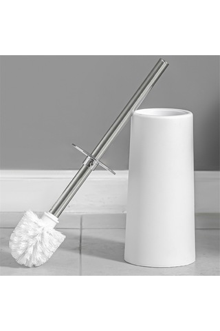 Tuvalet Fırçası Ve Tutucu, 2'li Uzun Saplı Tuvalet Fırçası, Beyaz Beyaz