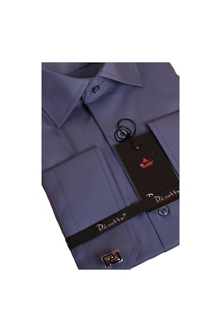 İndigo Dar Kesim Micro Kumaş Kol Düğmeli Slim Fit Erkek Gömlek - 201-5 001