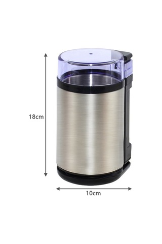 Bloomnest Ev Tipi Mini Paslanmaz Çelik Elektrikli Ot Öğütücü 180w Yüksek Güç 10s Hızlı Ultra İnce Kahve Değirmeni Gümüş