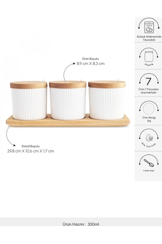 Karaca  Massimo 3'lü Ahşap Standlı Baharat Takımı