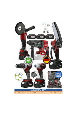 Böhrer Alman Red 5524K Kombo 5'li Kömürsüz Profesyonel Set 2 Batarya + 1 Şarj Cihazı Böhrer Alman Red 5524K Kombo 5'li Kömürsüz Profesyonel Set 2 Batarya + 1 Şarj Cihazı